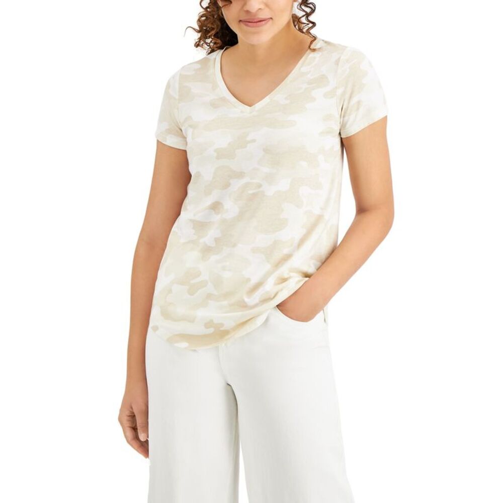 Style & Co Printed V Neck T-Shirt